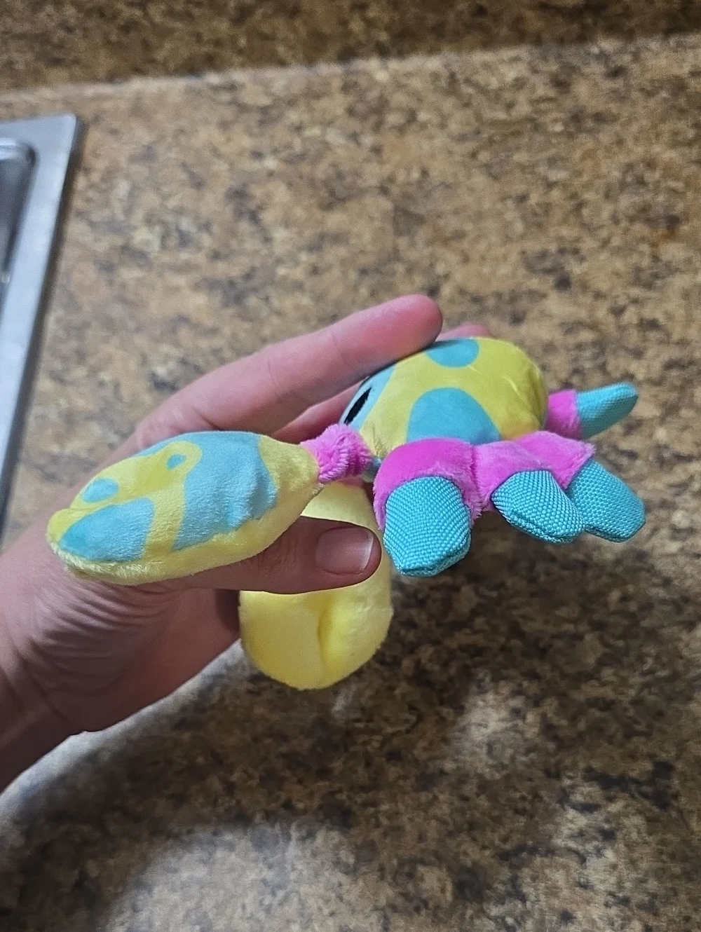 Bark Yellow, Blue, Pink Plush Moe The Mosaic Crab Dog Toy NWT SMALL 0-20 Pounds